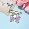 Butterfly & Flower Charm Alloy Enamel Brooches for Women JEWB-BR00144-01-2