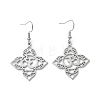 Non-Tarnish 304 Stainless Steel Yoga Theme Asymmetrical Earrings LS-EJEW-P222-08P-1