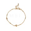 Brass Micro Pave Clear Cubic Zirconia Link Bracelets WGAB5A1-01-1