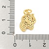 Rack Plating Brass Micro Pave Clear Cubic Zirconia Pendants KK-B093-02A-G-3