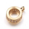 Brass Micro Pave Cubic Zirconia Tube Bails X-ZIRC-K070-44G-1