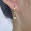 925 Sterling Silver Cross Hoop Earrings JF2136-3-1