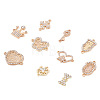 Beadthoven 20Pcs 10 Style Alloy Crystal Rhinestone Links Connectors PALLOY-BT0002-09-2