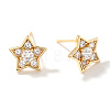Brass Pave Clear Cubic Zirconia Stud Earrings LS-ZJ0177-1-1