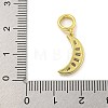 Rack Plating Brass Clear Cubic Zirconia European Dangle Charms KK-G513-38G-3