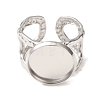 Hammered 304 Stainless Steel Cuff Ring Components SA-CBAC0DF-02D-P-2