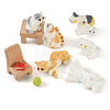 10Pcs 10 Style Resin Cat/Chair/Table/Book/Yarn Ball Ornaments DJEW-TA0001-05-9