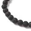 Natural Lava Rock Round Beads Stretch Bracelets BJEW-JB13512-4