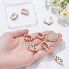 4 Pairs Rectangle with Tartan Pattern Alloy Enamel Hoop Earrings EJEW-SC0002-26A-3
