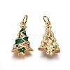 Brass Cubic Zirconia Pendants X-ZIRC-I028-02G-2