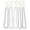2.5MM Faceted Round Natural Tourmaline & Fluorite & Garnet & Obsidian & Lapis Lazuli Beaded Lariat Necklaces NJEW-JN05874-3