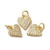 Rack Plating Brass Micro Pave Clear Cubic Zirconia Charms KK-F853-16G-3
