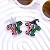 Acrylic Glitter Powder Dangle Stud Earrings FS-WGC50DB-01-2