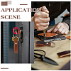8Pcs 4 Colors Rectangle Cowhide Keychians KEYC-ME0001-20-4