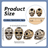 4Pcs 2 Colors Skull Brass European Beads KK-OC0001-84-2