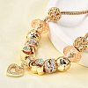 Alloy European Beads Charm Bracelets BJEW-F495-09G-5