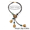 Alloy Leaf and Resin Y Pendant Polyester Cord Multi-Strand Necklaces for Women WG03ADA-01-4