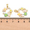 Brass Micro Pave Clear Cubic Zirconia Pendants KK-H262-15G-4