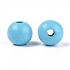 Spray Painted Round Natural Schima Wood Beads WOOD-A018-12mm-09-2