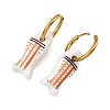 Handmade Porcelain & 316L Surgical Stainless Steel Hoop Dangle Earrings EJEW-JE07530-5