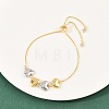 Brass Box Chain Slider Bracelets BJEW-C139-01B-GP-3