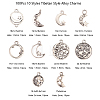 100Pcs 10 Styles Tibetan Style Alloy Ring Pendants TIBEP-CJ0001-47-3