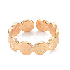 Textured Flat Round Brass Cuff Rings for Women KK-S356-572-NF-2
