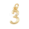 Brass Micro Pave Clear Cubic Zirconia Charms KK-P339-27G-03-1