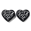 Food Grade Heart with Word Love Silicone Focal Beads LS-SIL-NH0001-01A-1