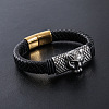 Punk Braided PU Leather Cord Bracelets AV4566-2-2