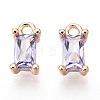 Brass Cubic Zirconia Charms X1-KK-S350-367P-1
