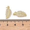 Brass Micro Pave Clear Cubic Zirconia Charms KK-F930-04G-3