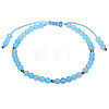 Natural Round Aquamarine Braided Bead Bracelets XS5464-3-1