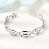 304 Stainless Steel Mariner Chain Cuff Bangles for Women SA-CBA82C8-07P-1