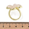 Natural Rose Quartz Faceted Adjustable Finger Rings for Women RJEW-A092-01G-15-5