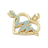 Brass with Turquoise Rhinestone Pendants RB-CBA5CBE-01G-2