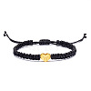Alloy Heart with Letter Pattern Bead Braided Bead Bracelets FS-WGEB992-23-1