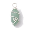 Natural Mixed Stone Copper Wire Wrapped Pointed Pendants PALLOY-JF02677-02-4