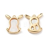 Rack Plating Brass Cow Head Charms with Shell KK-A183-51G-2