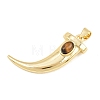 Natural Tiger Eye Pendants KK-C170-27G-02-2