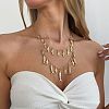 Bohemian Ocean Zinc Alloy & Iron Multiple Fish Pendant Double Layer Necklaces for Women WG627B2-01-3
