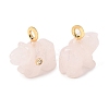 Natural Rose Quartz Carved Pendants G-H357-02G-13-2