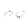 Clear Cubic Zirconia Rectangle Hoop Earrings EJEW-C048-06P-3