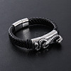 Punk Braided PU Leather Cord Bracelets ZB4268-1-2