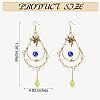 Natural Quartz Crystal Chips Beaded Big Teardrop Dangle Earrings EJEW-SW00016-01-2