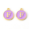 Golden Plated Alloy Enamel Charms X-ENAM-S118-10F-1