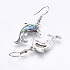 Abalone Shell/Paua Shell Dangle Earrings EJEW-F147-A02-2