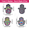 6pcs 3 style Computerized Embroidery Cloth Iron On Sequins Patches PATC-AR0001-01-2