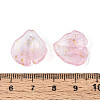 Transparent Glass Petal Pendants GLAA-T030-05-B-3