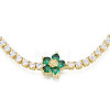 Cubic Zirconia Classic Tennis Necklace with Flower Links NJEW-N048-01B-3